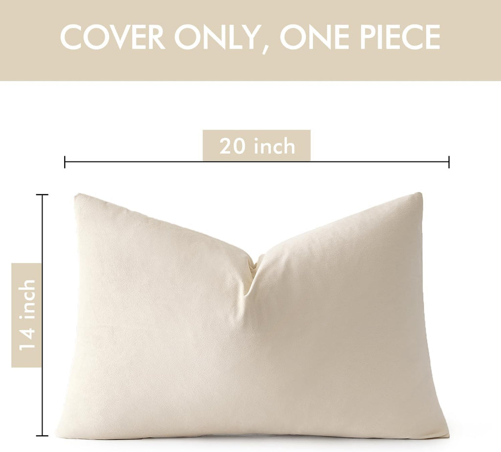 Miulee Velvet Pillow Cover Soft Luxury Decorative Throw Pillow Cover Single Rectangle Cushion Case for Couch Sofa Bedroom Car Decor,14x20 I…