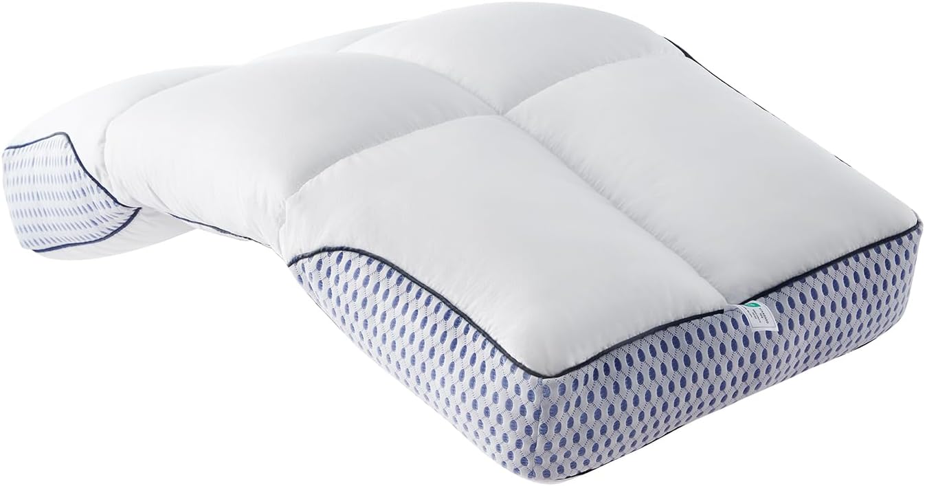 Glaciman Firm Shredded Memory Foam Bed Pillow, Ergonomic Neck and Shoulder Support for Back and Side Sleepers, Machine Washable, Breathable…