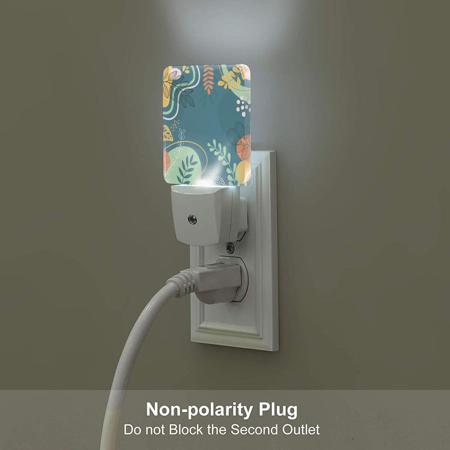 Colorful Leaves Night Light, Plug Into Wall Decor for Stairway, Hallway, Kitchen, Dusk to Dawn Sensor Nightlights for Boys/Girls/Women/Men…