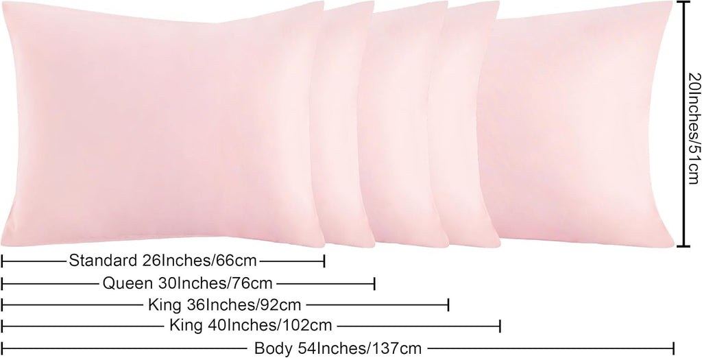 Ntbay King Pillowcase Set - 2 Pack Brushed Microfiber 20x36 Pillowcases - Soft, Wrinkle-Free, Fade-Resistant, Stain-Resistant, Blush Pink P…