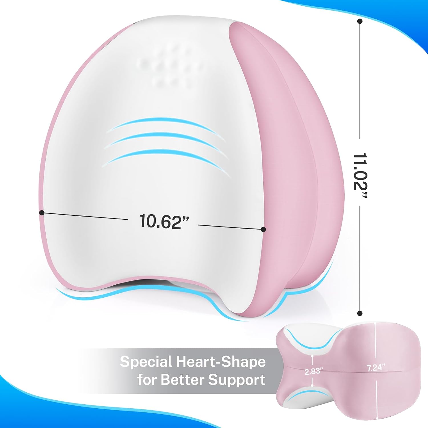TranquilMoments Knee Pillow for Side Sleepers, Leg Pillow with Washable Cover, Memory Foam Leg Pillow for Side Sleeping, Heart-Shape…
