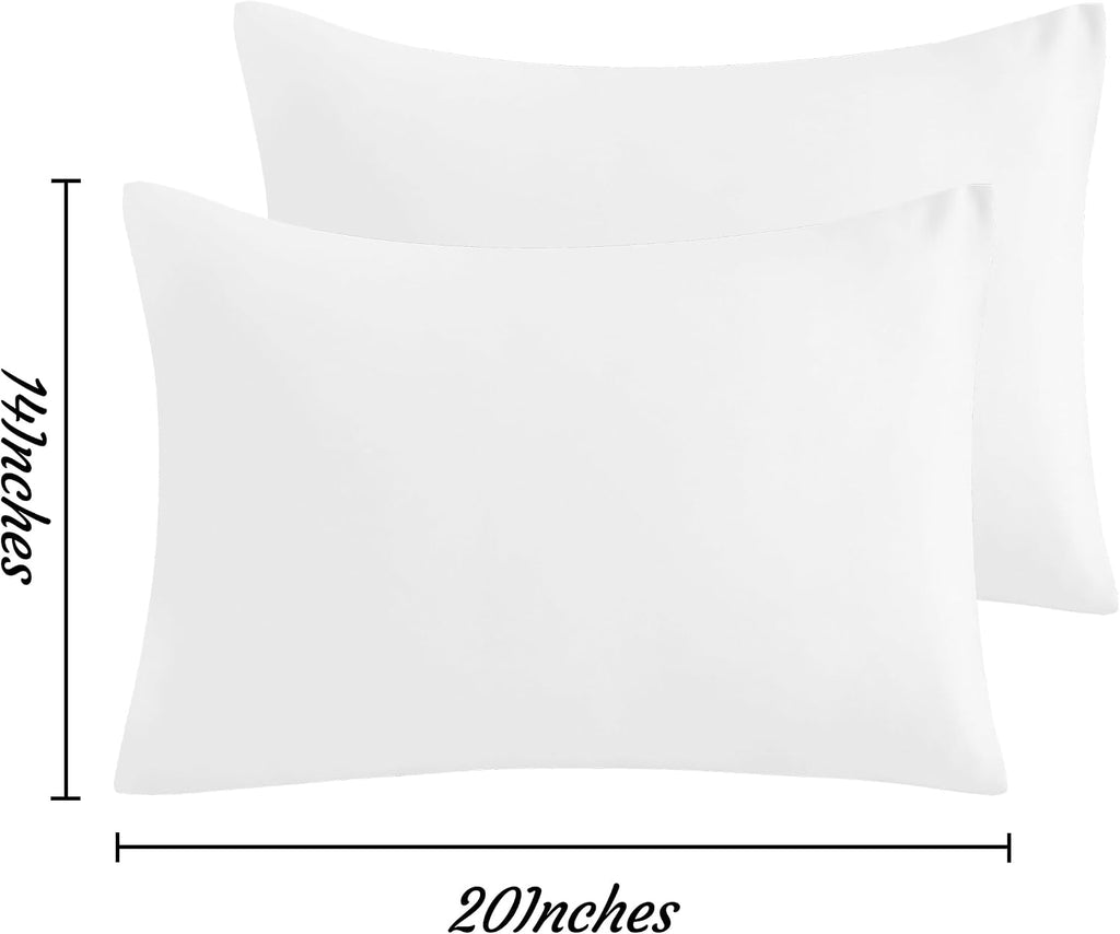 Ntbay Toddler Pillow Cases Set of 2, 2 Pack Brushed Microfiber 14x20 Pillow Cases, Soft, Wrinkle, Fade, Stain Resistant White Pillow Cases…
