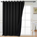 Yakamok 100% Blackout Thermal Insulated Grommet Curtains, Noise Reducing Barrier Panel for Sliding Glass Door, 2 Thick Layers Heat Full…