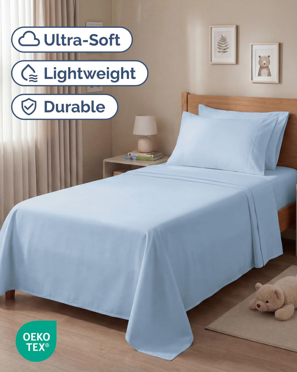 Twin 4 Piece Sheet Set - Comfy, Breathable & Cooling - Hotel Luxury Bedding for Women, Men, Kids, Teens & Children - 1 Flat & 1 Fitted…