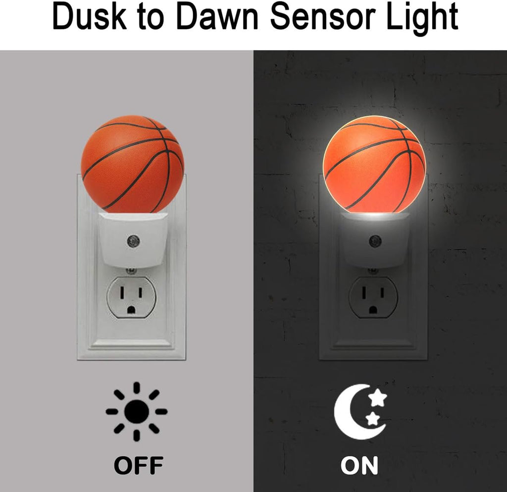 Basketball Plug in Night Light Auto Light Round Lamps Energy Saving Gift for Women Men Friends