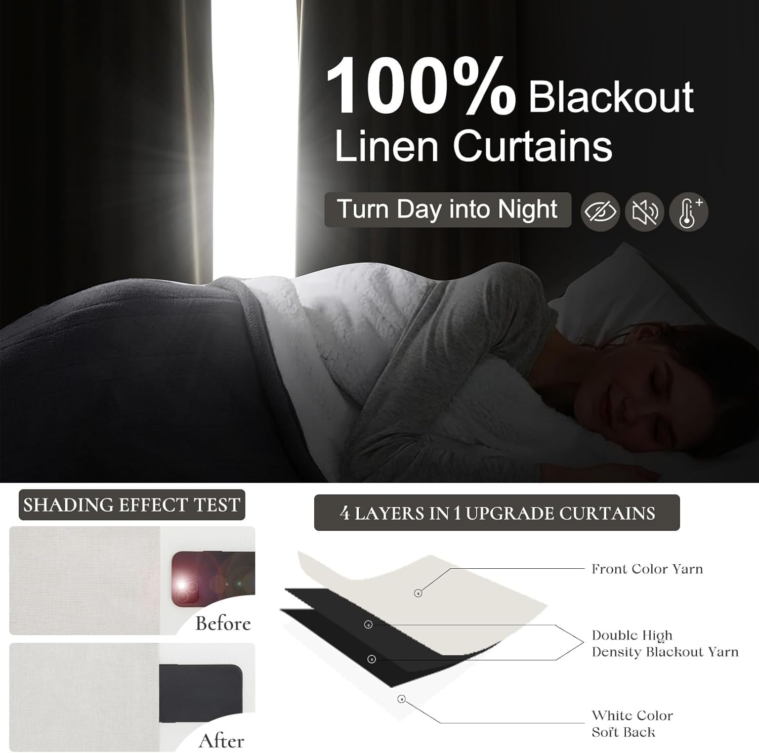 Qjmydeco 108 Inch Floor to Ceiling Blackout Curtains 60 Inches Wide for Sliding Glass Door, Luxury Pleated Cream Beige Linen Room Darkening…