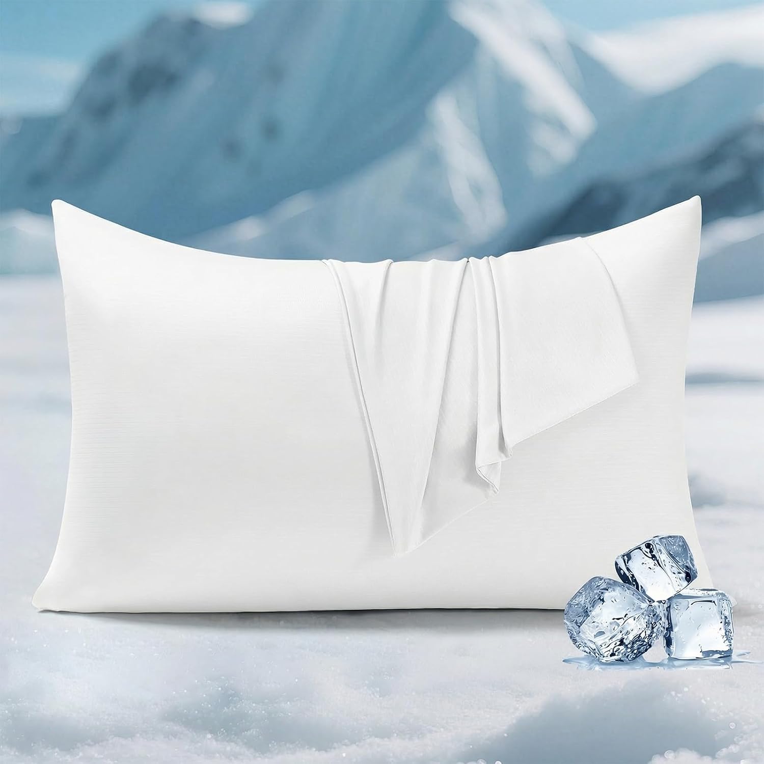 Elegear Cooling Pillow Cases for Hot Sleepers, Silver Infused Cooling Pillowcase Instantly Cool Q-Max>0.5, Soft Silky Pillowcases for Hair…