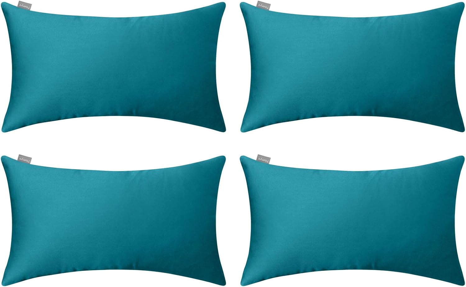 Thmyo 4-Pack 100% Cotton Lumbar Comfortable Solid Decorative Throw Pillow Case, Rectangle Cushion Cover Pillowcase Sublimation Blank Pillow…