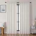 Gwine Natural Blackout Curtains for Bedroom 84 inches Long 2 Panels Set, Solid Noise Reducing Thermal Insulated Blackout Curtains for…