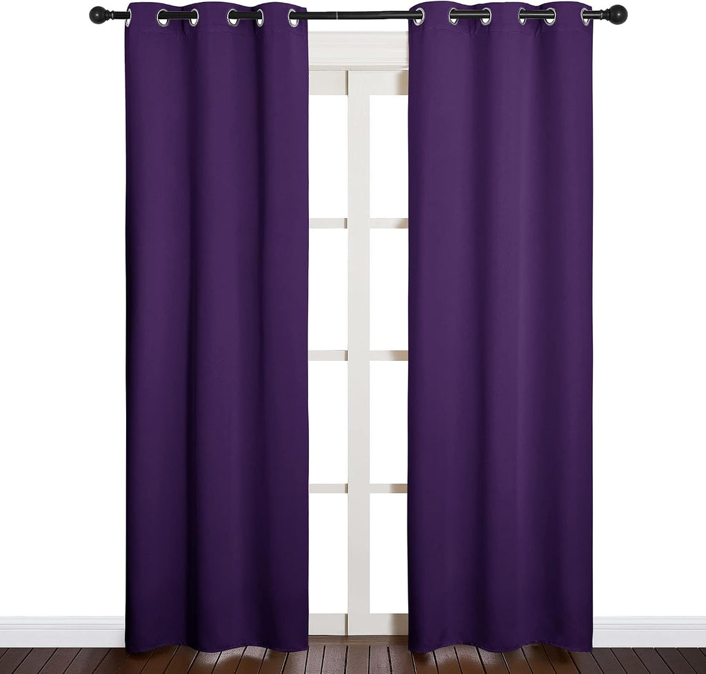 NICETOWN Blackout Curtain Panels for Kids Room, Triple Weave Home Decoration Thermal Insulated Solid Ring Top Blackout Curtains/Drapes…