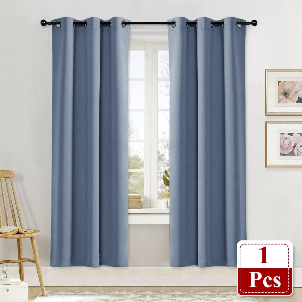NICETOWN Kitchen Blackout Window Curtain Panel Home Fashion Thermal Insulated Solid Grommet Room Darkening Drape for Apartment (Stone…