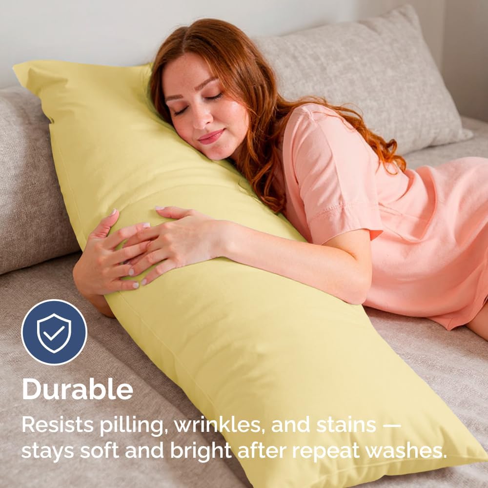 Body Pillowcases Set of 2-20x54 Long Body Pillow Case - Soft Body Pillow Cover for Sleeping & Side Sleepers - Comfy, Wrinkle & Fade Free…