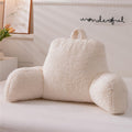 Ntbed Sherpa Reading Pillow for Backrest with Arms, Kids Adult Bed Rest Pillow Back Support for Sitting Up in Bed Chair Pillow(White) White
