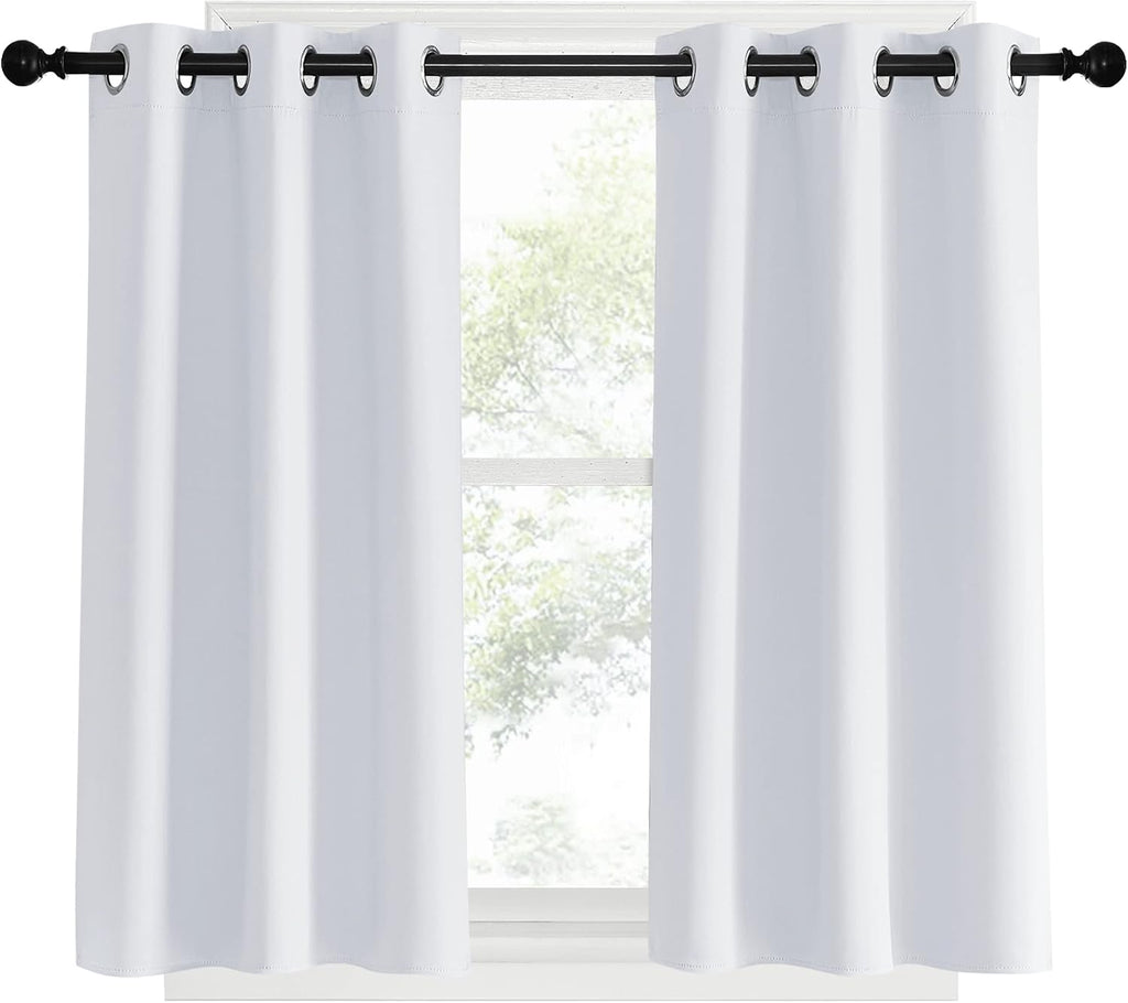NICETOWN Room Darkening Curtain Panels, 2 Panels, 34 by 40, Greyish White, Window Treatment Thermal Insulated Grommet Light Blocking…