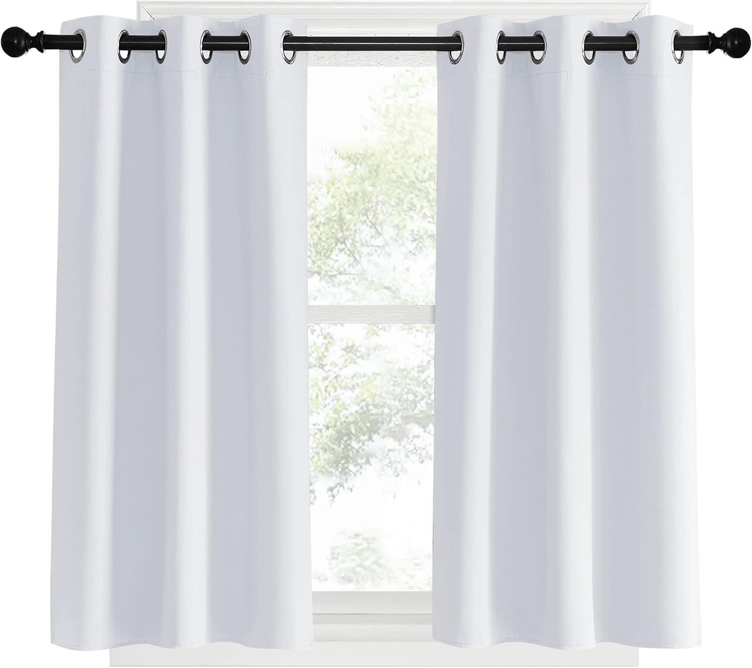 NICETOWN Room Darkening Curtain Panels, 2 Panels, 34 by 40, Greyish White, Window Treatment Thermal Insulated Grommet Light Blocking…