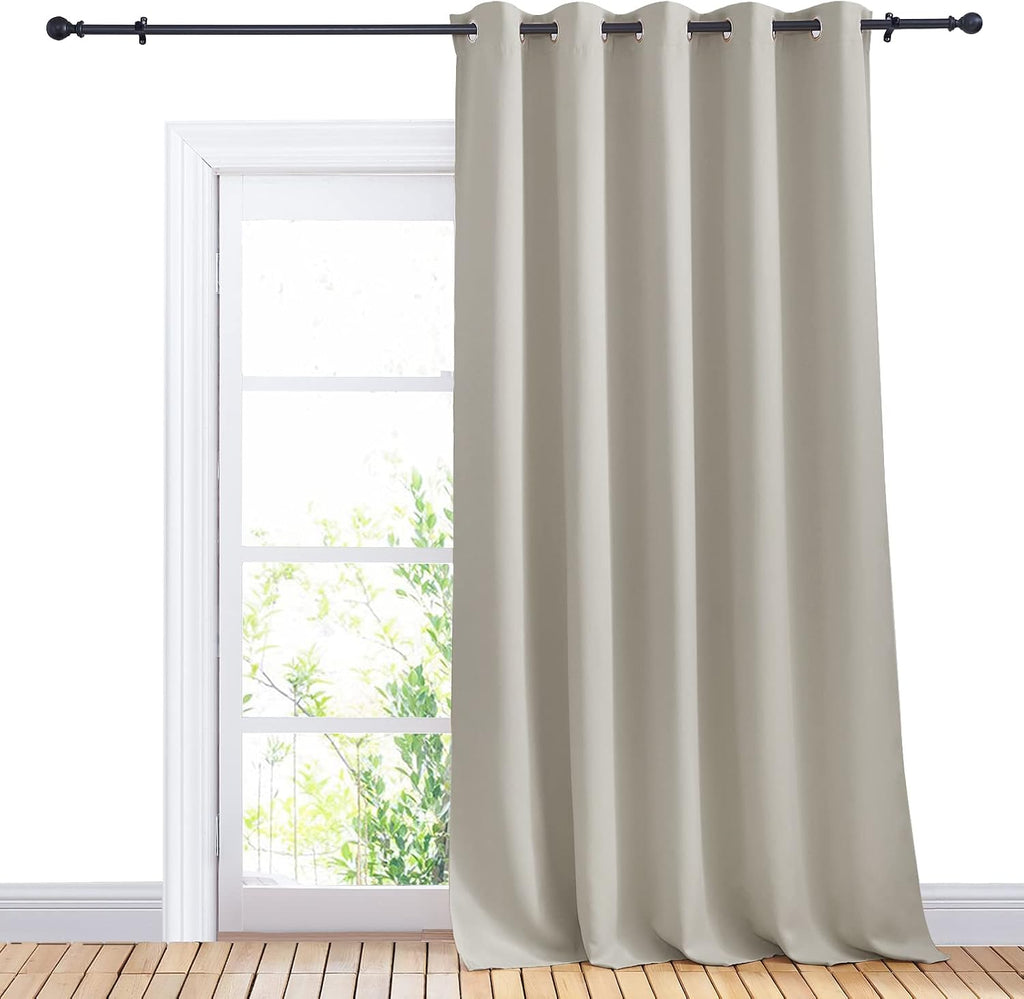 NICETOWN Window Blackout Curtain Panel for Living Room, Natural, 1 Panel, 70 x 95 inch, Thermal Insulated Blackout Drape/Drapery for…