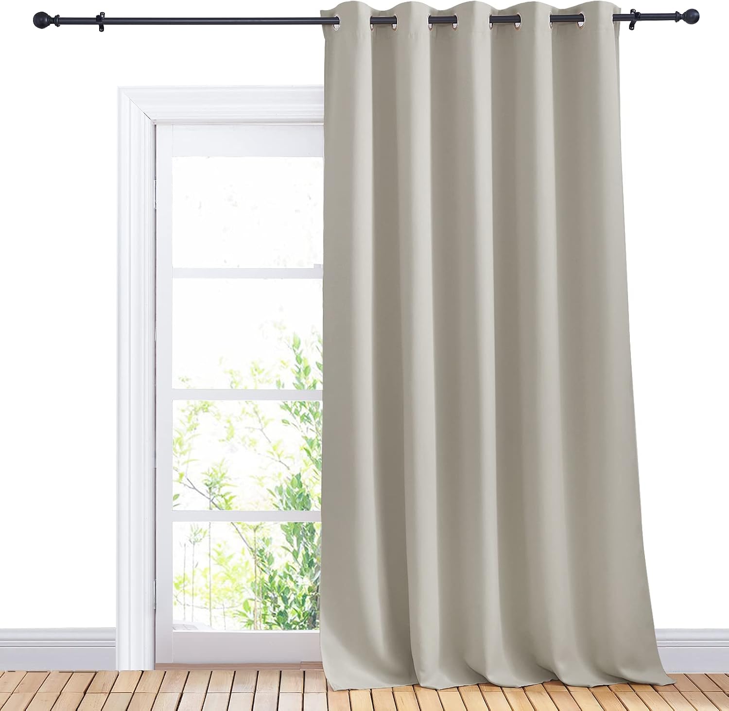 NICETOWN Window Blackout Curtain Panel for Living Room, Natural, 1 Panel, 70 x 95 inch, Thermal Insulated Blackout Drape/Drapery for…