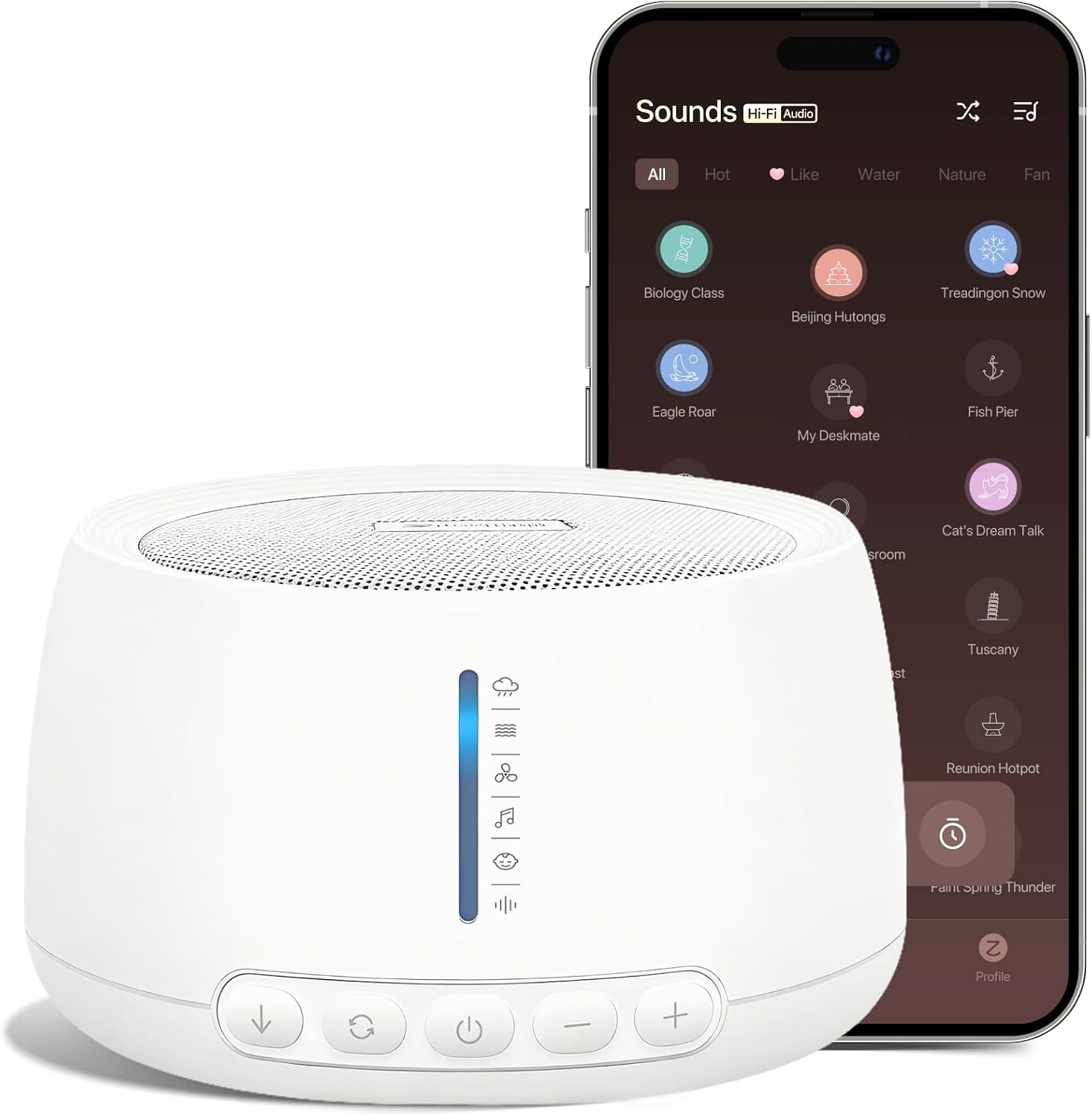 Chevining White Noise Machine, Sound Machine for Sleeping, for Adults Baby,18 Non-Looping Sounds, ZenNap App Included 500+ Hi-Fi Aud…