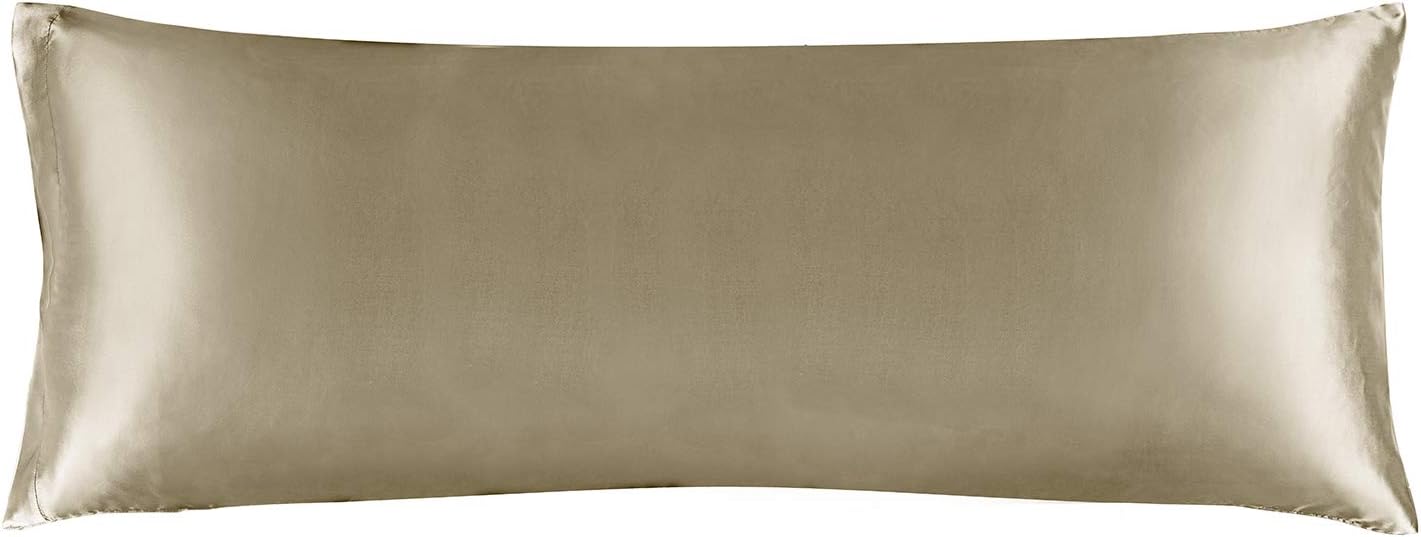 Bedelite Satin Body Pillow Cover, Super Soft and Cooling Body Pillow Pillowcase for Hair and Skin, Breathable Silky Full Long Pillowcase Co…
