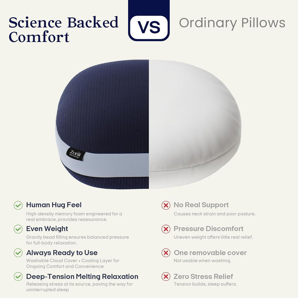 ZonLi Weighted Pillow for Adults 6.5lbs, Washable Hug Pillow Get Better Sleep, Detachable Sensory Body Weighted Pillows, Memory Foam Bed…
