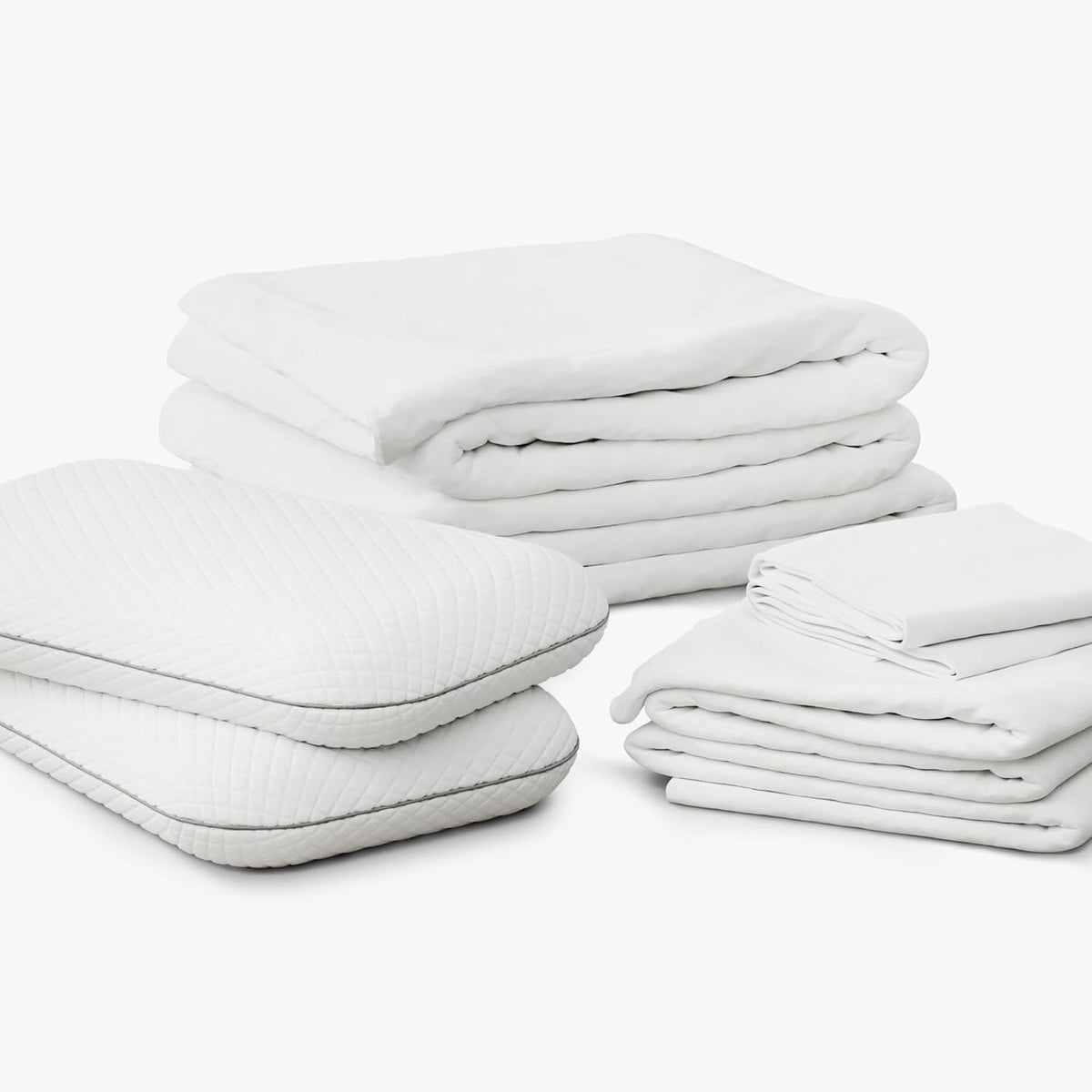 Resident Sleep Bundle - 2 Cooling Pillows, Sheet Set, & Mattress Protector - Full - Breathable Memory Foam Pillows - Fitted Sheet - Flat…
