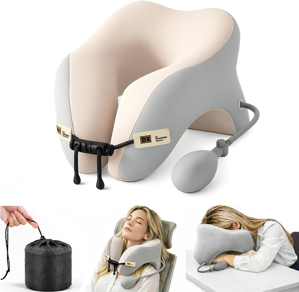 Orelaventino Desk Pillow for Napping, Neck Pillow for Office Chair Headrest, Neck Support Pillows for Desk Sleeping, Inflatable Neck…
