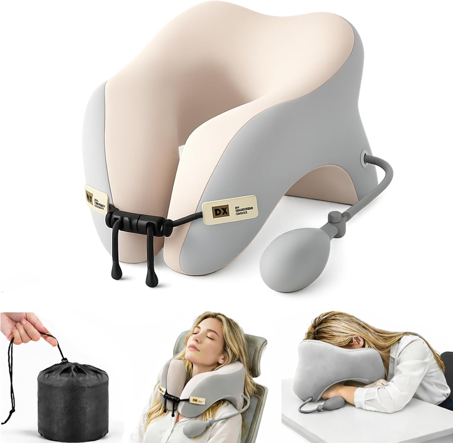 Orelaventino Desk Pillow for Napping, Neck Pillow for Office Chair Headrest, Neck Support Pillows for Desk Sleeping, Inflatable Neck…