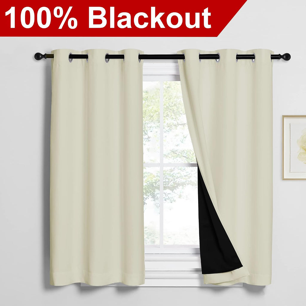 Nicetown Warm Curtains for Winter, Bedroom Full Blackout Curtain Panels, Great Job for Blocking Light, Complete Blackout Draperies with Bla…