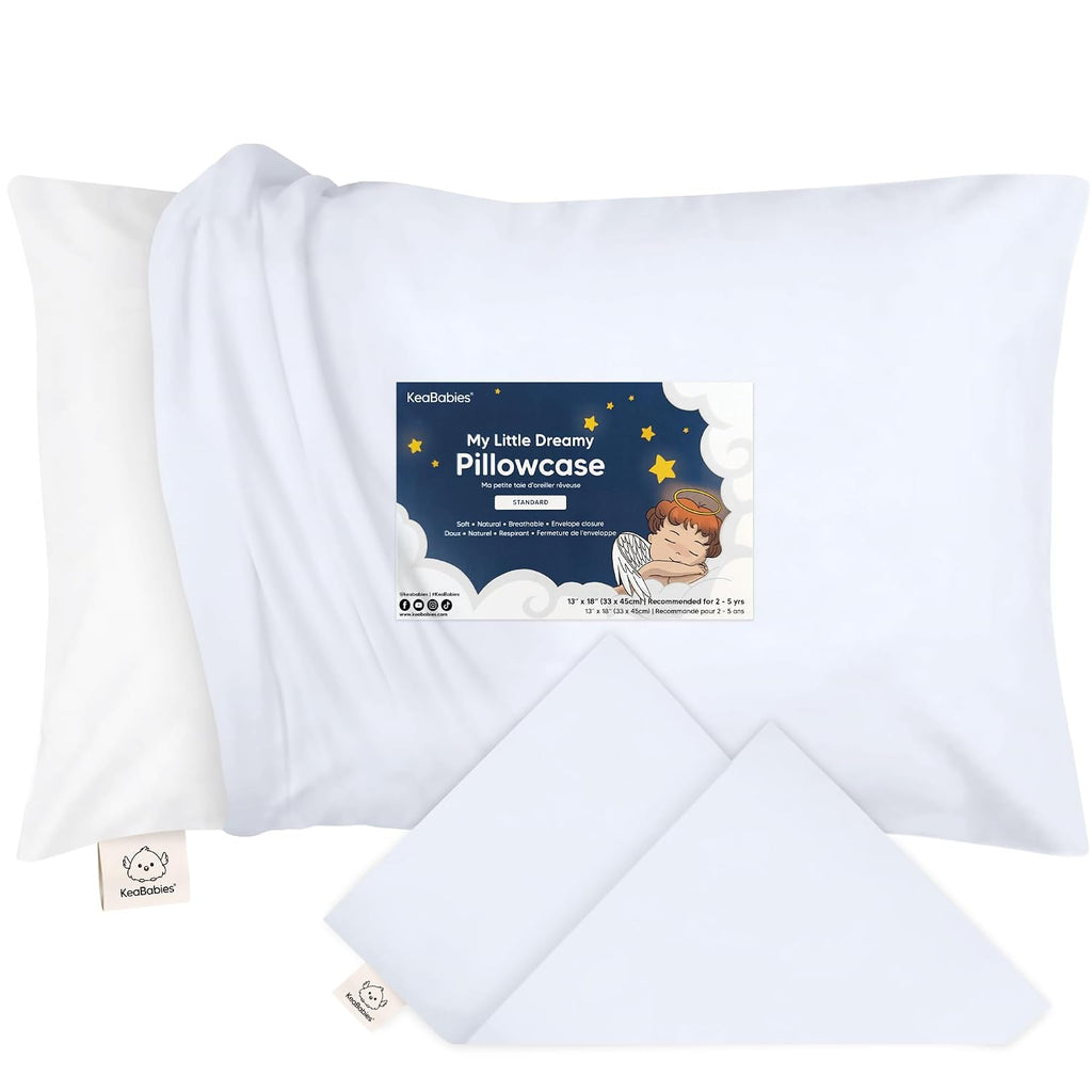 KeaBabies Toddler Pillowcase 13"x18" - Organic Cotton Toddler Pillowcase for Kids, Boys, Girls, Soft & Durable Cotton Cover for Miniature…