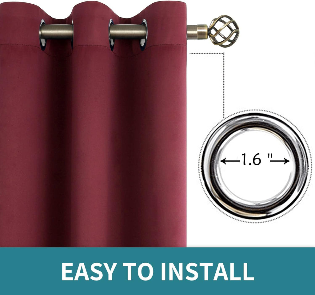 BGment Blackout Curtains for Bedroom - Grommet Thermal Insulated Room Darkening Curtains for Living Room, Set of 2 Panels (70 x 63 Inch, Bu…
