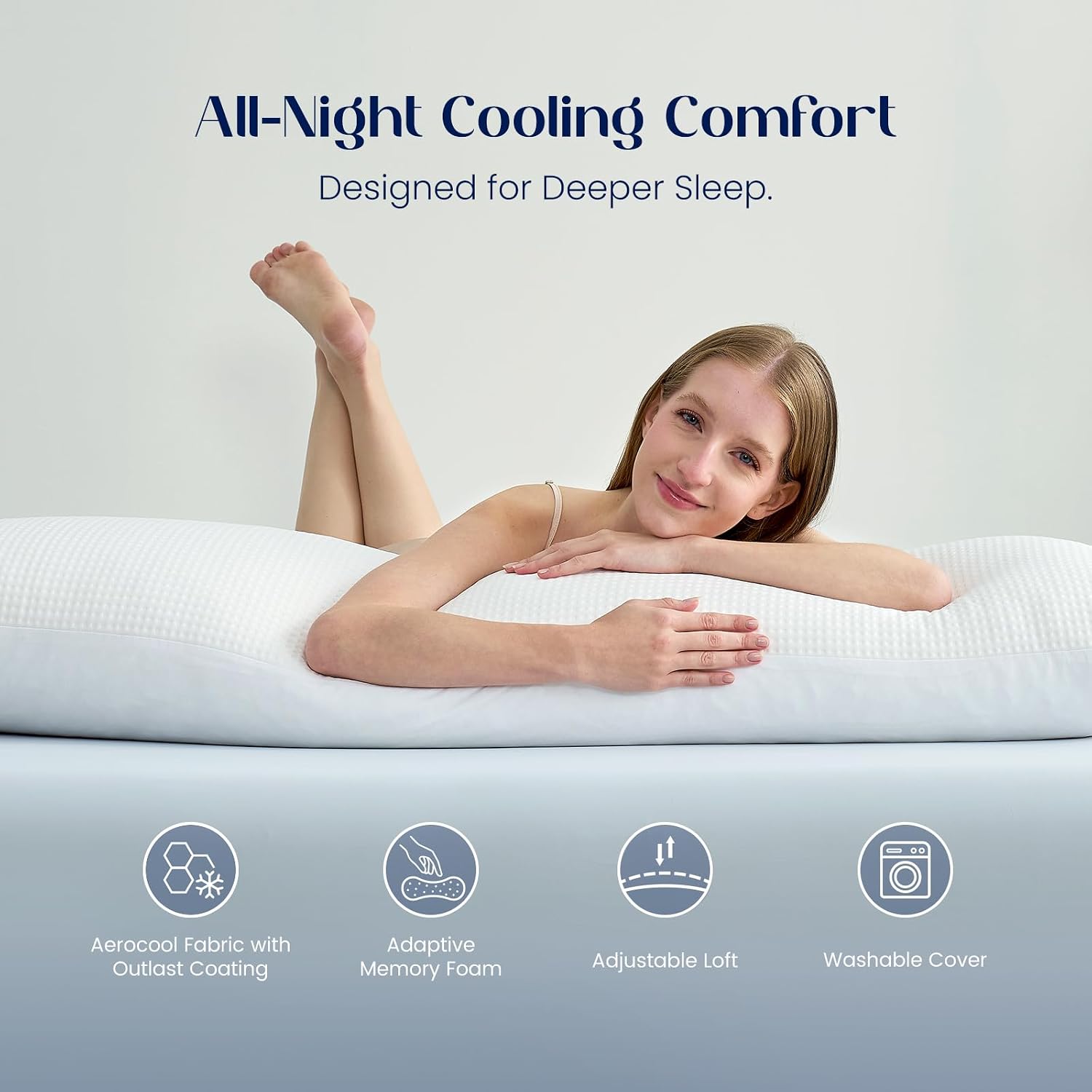 DreamValley Dream Valley Bedding Cooling Full Body Pillow for Adults, Adjustable Loft Memory Foam Long Body Pillow for Side Sleepers, PCM T…