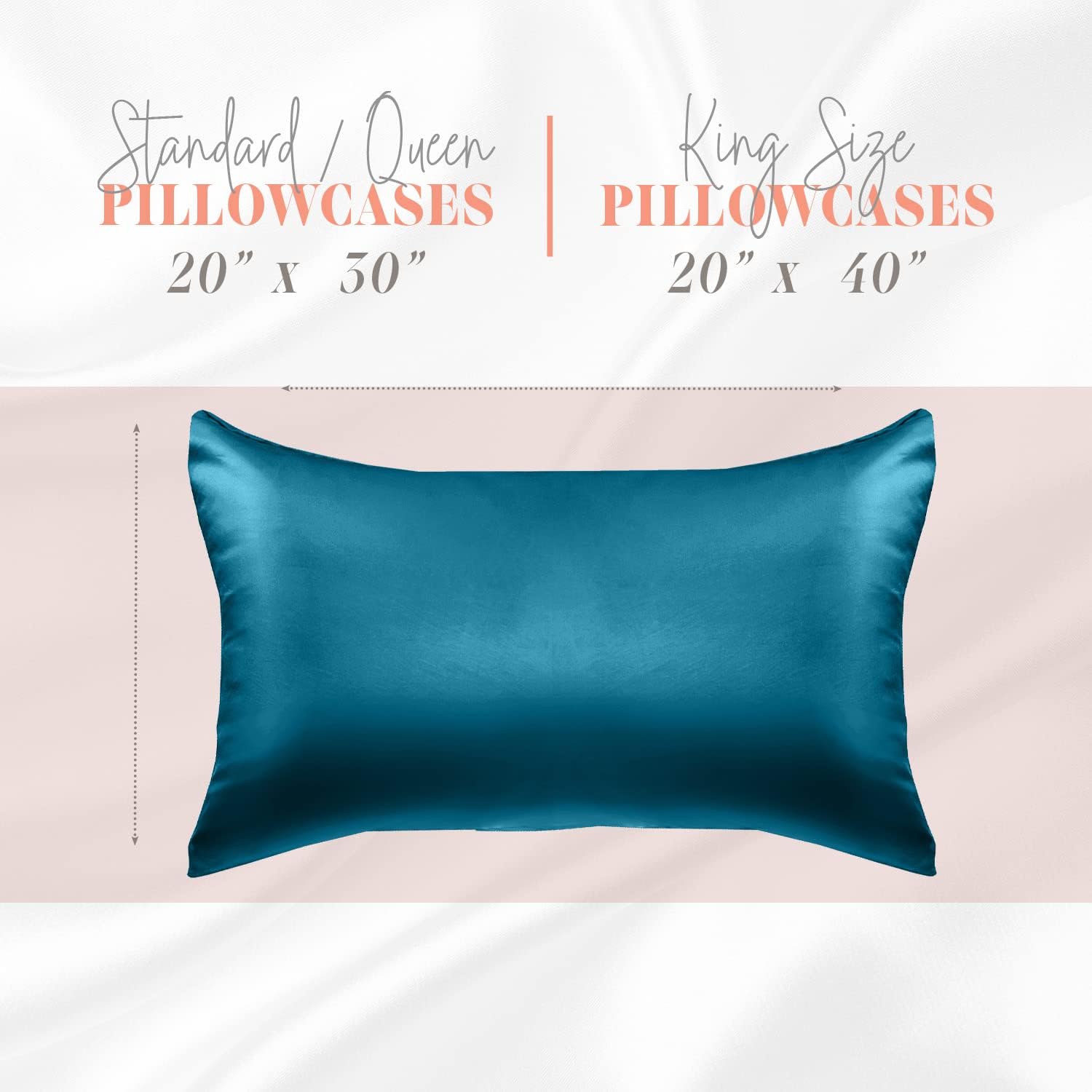 Elegantcomfort Elegant Comfort Silky and Luxurious 2-Piece Satin Pillowcase Set for Healthier Skin and Hair, Hidden Zipper Closure and Beau…