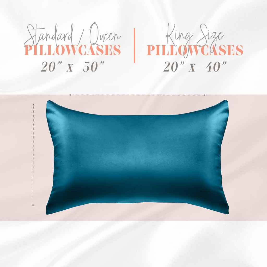 Elegantcomfort Elegant Comfort Silky and Luxurious 2-Piece Satin Pillowcase Set for Healthier Skin and Hair, Hidden Zipper Closure and Beau…