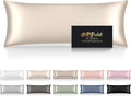 Home Silk Body Pillow Cases, Mulberry Silk Body Pillow Cover with Zipper, Smooth, Anti Acne, Cooling Sleep Both Sides Natural Silk Satin 20…