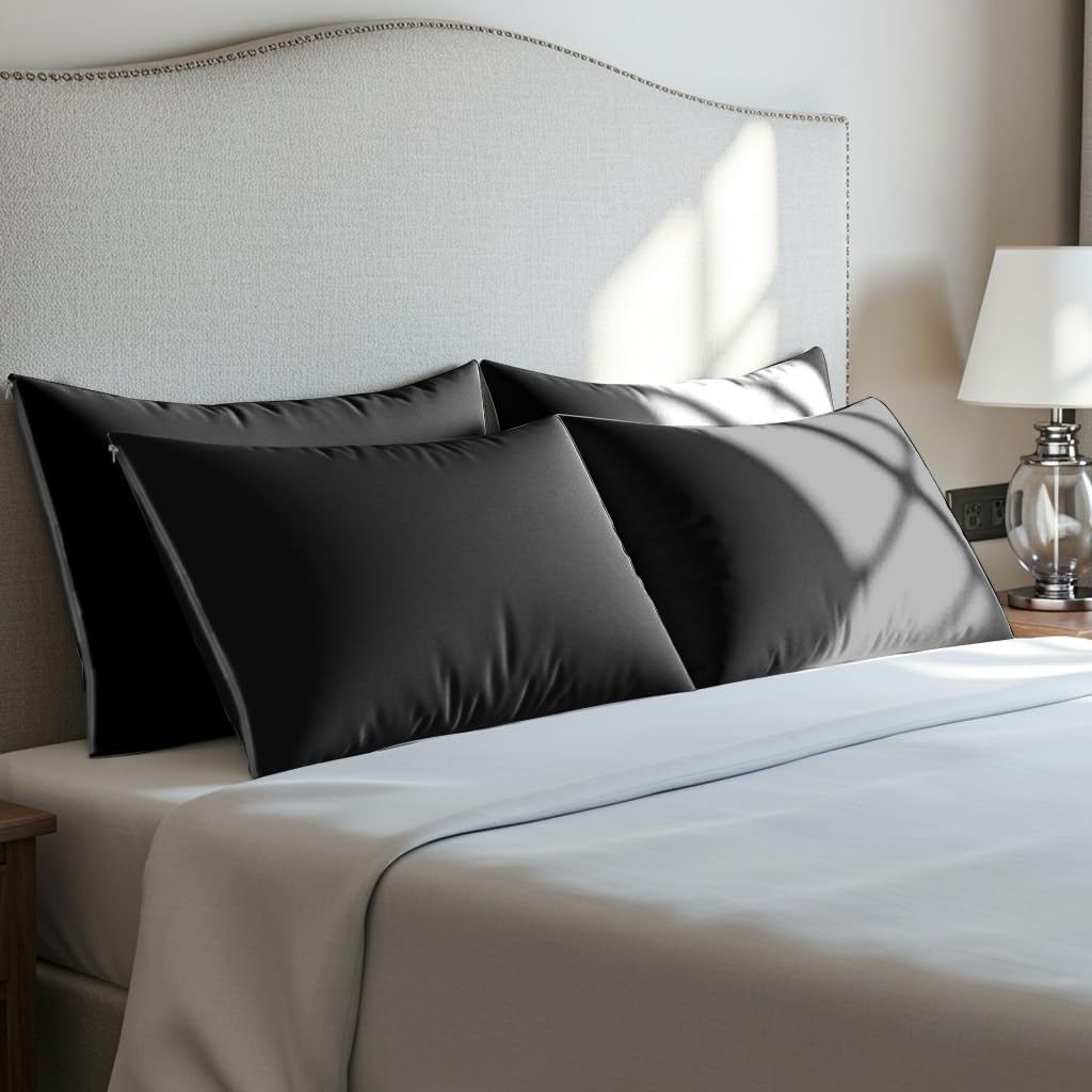 Utopiabedding Utopia Bedding 100% Waterproof Pillow Protectors with Zipper Queen Size (Set of 4), Bed Bug and Dust Mite Proof Zippered Pill…