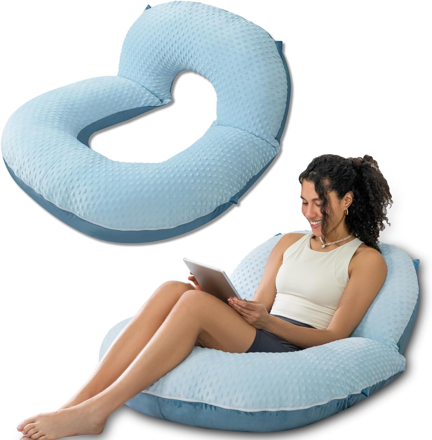 Insen Reading Pillow, Back Pillow for Sitting in Bed for Reading, Nurse & Relax, Reading Pillow for Adults, Moms & Kids, Sit Up Pillow for…