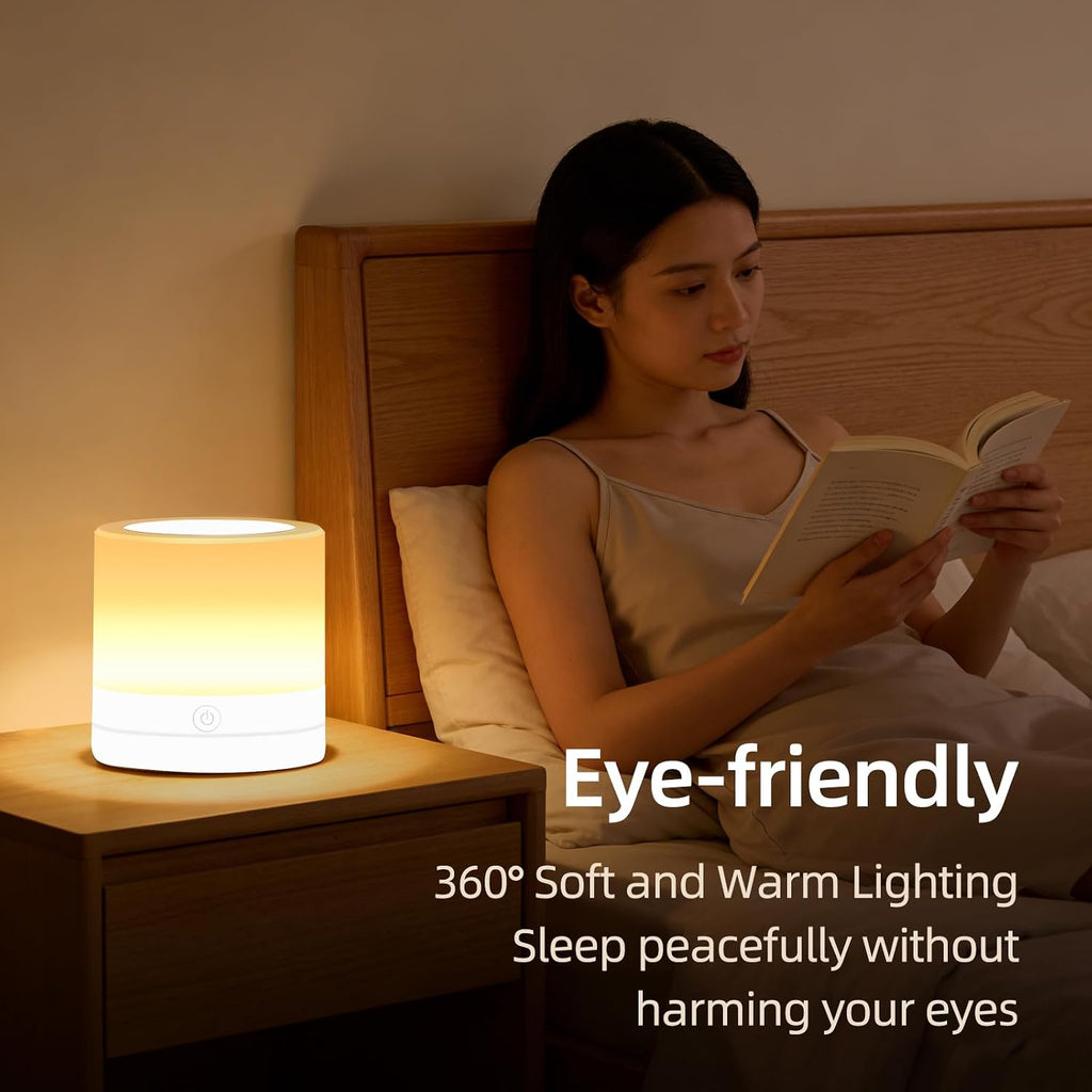 Portable Night Light for Kids, USB Rechargeable Small Desk Lamp,13 RGB Colors & 4 Brightness & 1 Remote, Touch Bedside Table Lamp for…