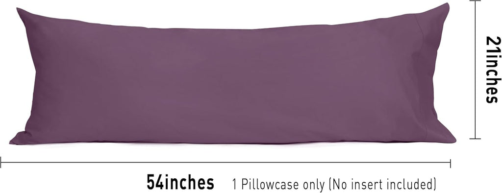 Sunflower Body Pillowcase 100% Cotton Long Pillow Cover/Case Envelope Closure 1 Pack, 20×54 inches Dark Purple, Soft and Breathable