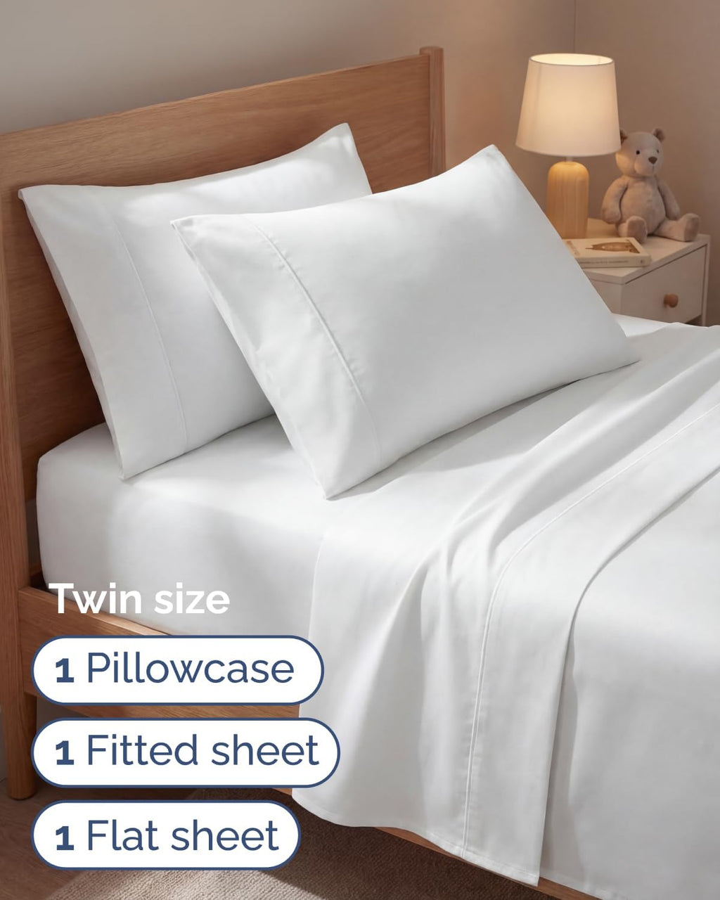 Twin 4 Piece Sheet Set - Comfy, Breathable & Cooling - Soft Hotel Luxury Bedding for Women, Men, Kids, Teens & Children - 1 Flat & 1…