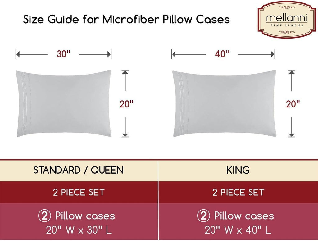 Mellanni Pillow Cases - Luxury, Extra Soft, Cooling Pillow Covers - 2 PC Iconic Collection Pillowcases - Envelope Closure (Standard/Queen 2…