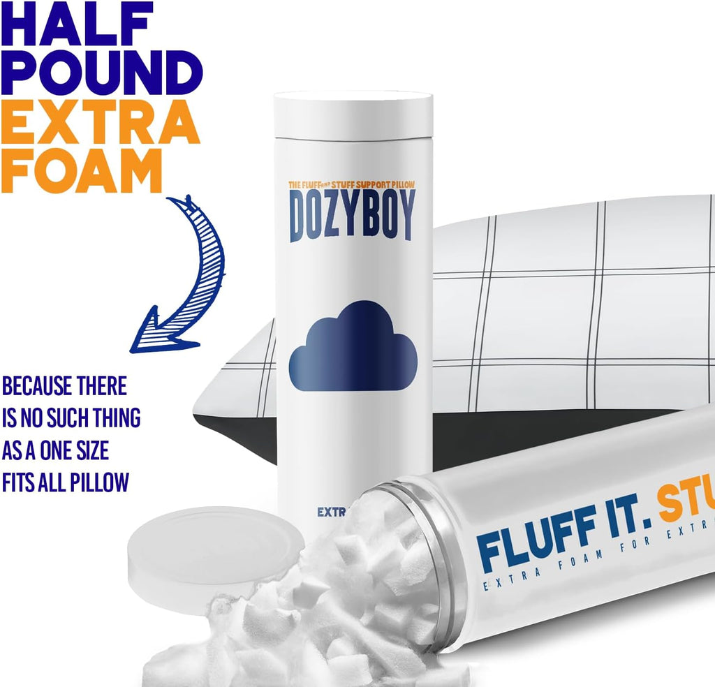 Fluff and Stuff Comfort Pillow | Queen Size Memory Foam Pillows, Chiropractor Designed and Approved 2-in-1 Back Support and Bed Pillows |…