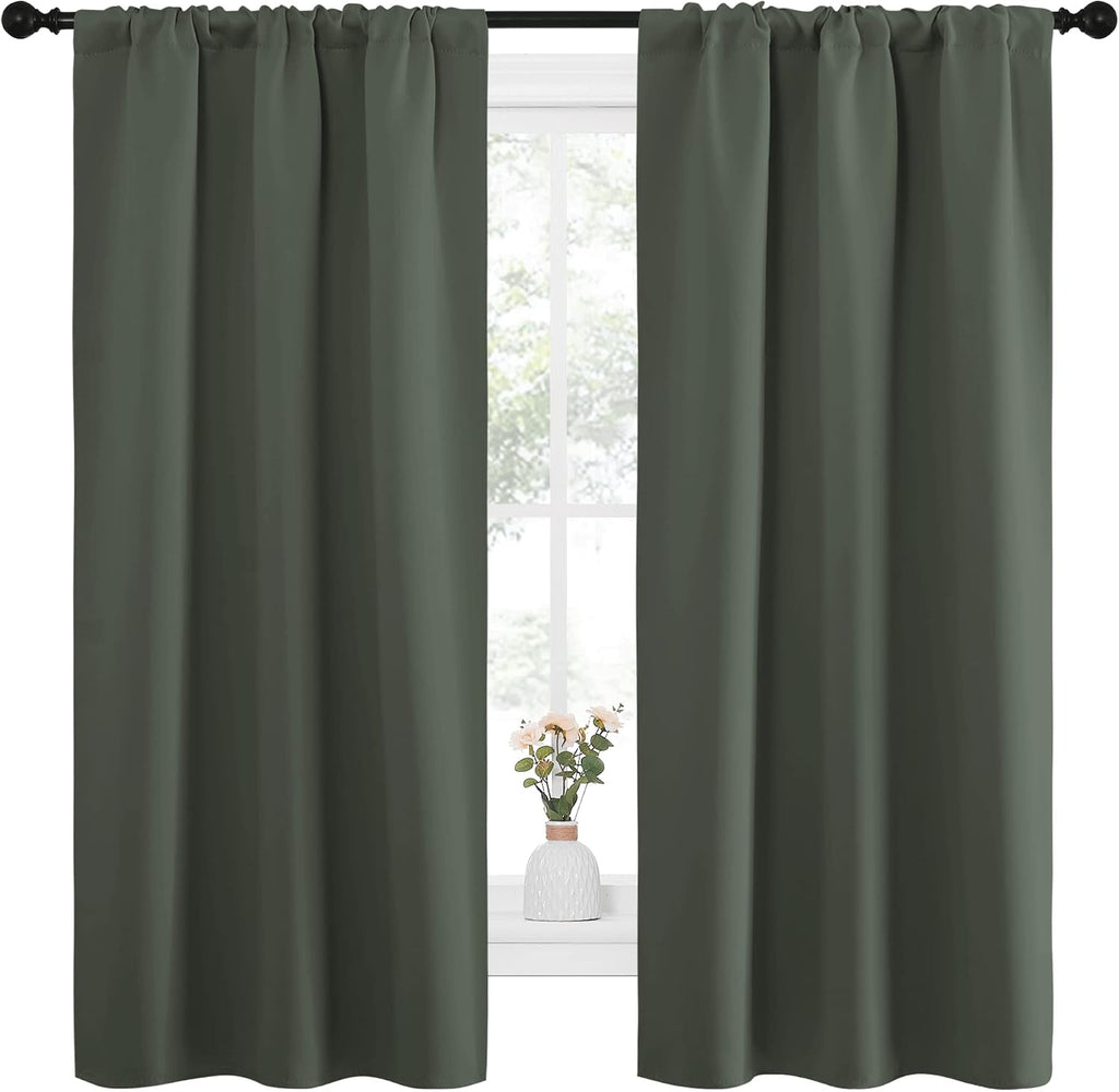 NICETOWN Bedroom Curtains Blackout Draperies - All Season Thermal Insulated Solid Rod Pocket Top Blackout Curtains/Drapes for Kid's Room…