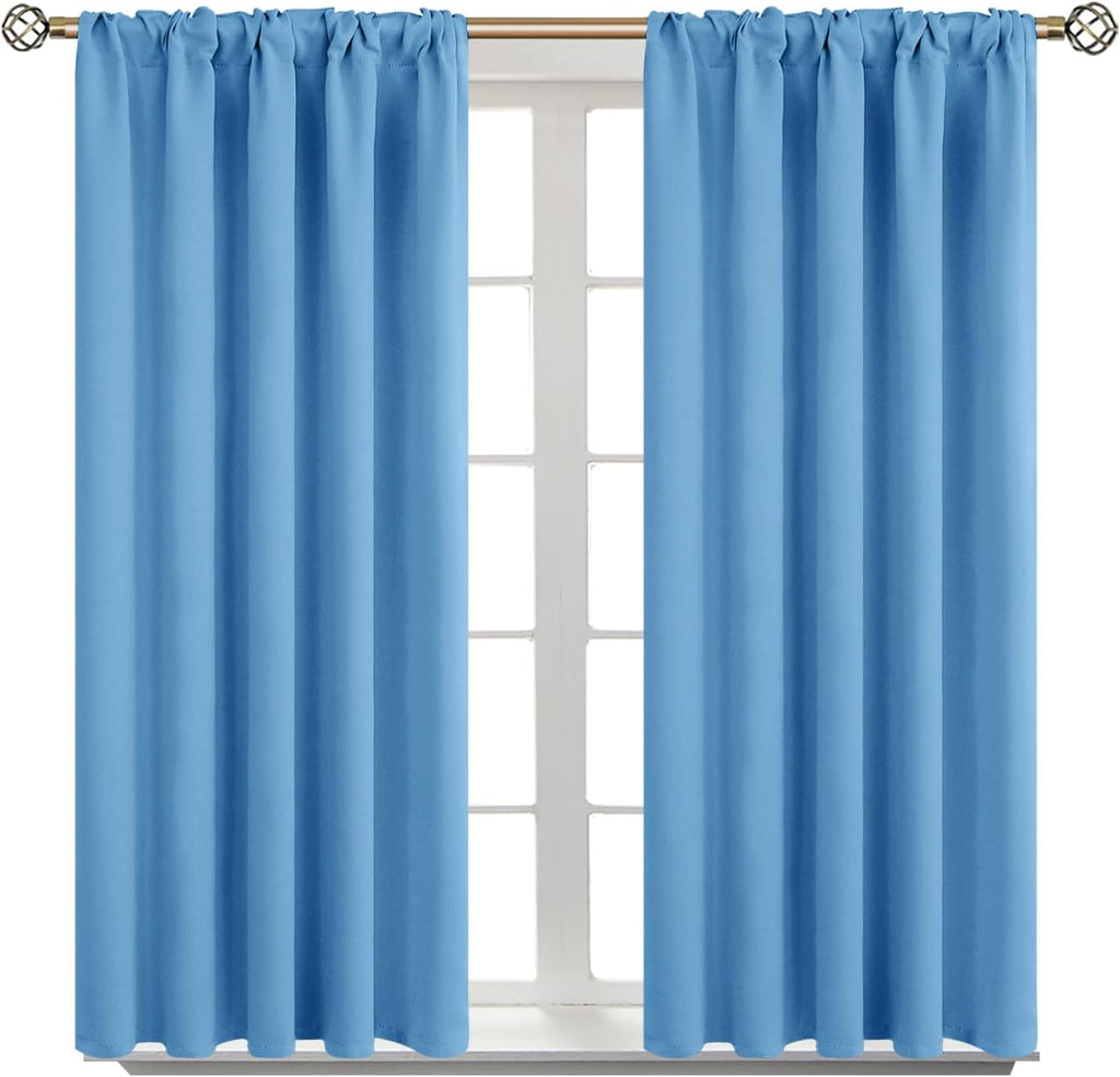 BGment Rod Pocket and Back Tab Curtains for Bedroom - Thermal Insulated Room Darkening Curtains for Living Room, 2 Window Curtain Panels (3…