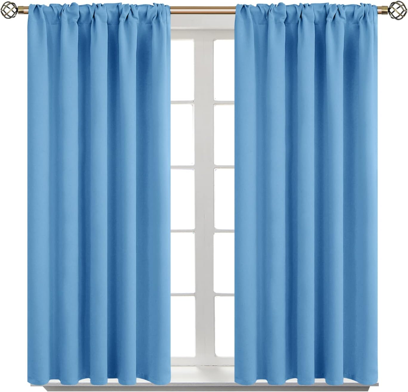 BGment Rod Pocket and Back Tab Curtains for Bedroom - Thermal Insulated Room Darkening Curtains for Living Room, 2 Window Curtain Panels (3…
