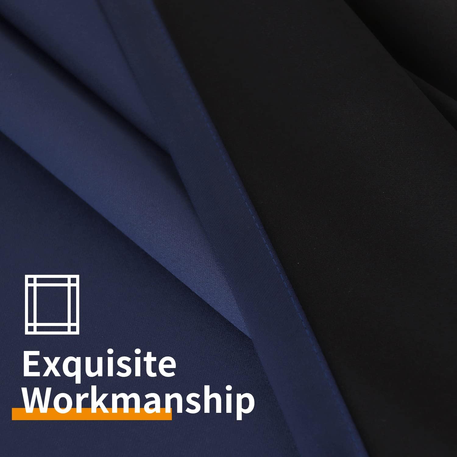 YoungsTex Navy Blue 100% Blackout Curtains for Bedroom, Grommet Thermal Insulated Blackout Window Curtains 63 Inches Length with Black Back…