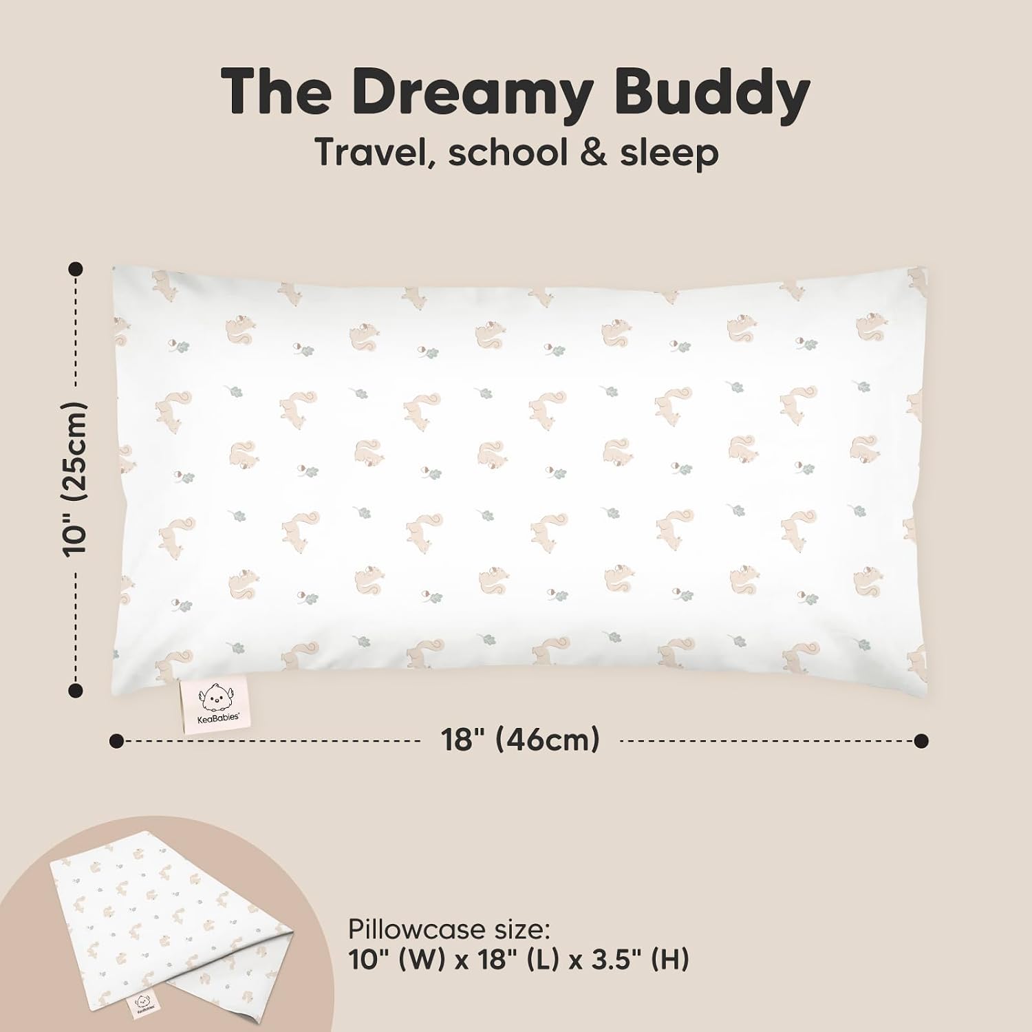 Toddler Pillow with Pillowcase - 10x18 My Little Dreamy Kids Travel Bed Pillows for Sleeping, Organic Cotton Small Pillowcase, Soft &…