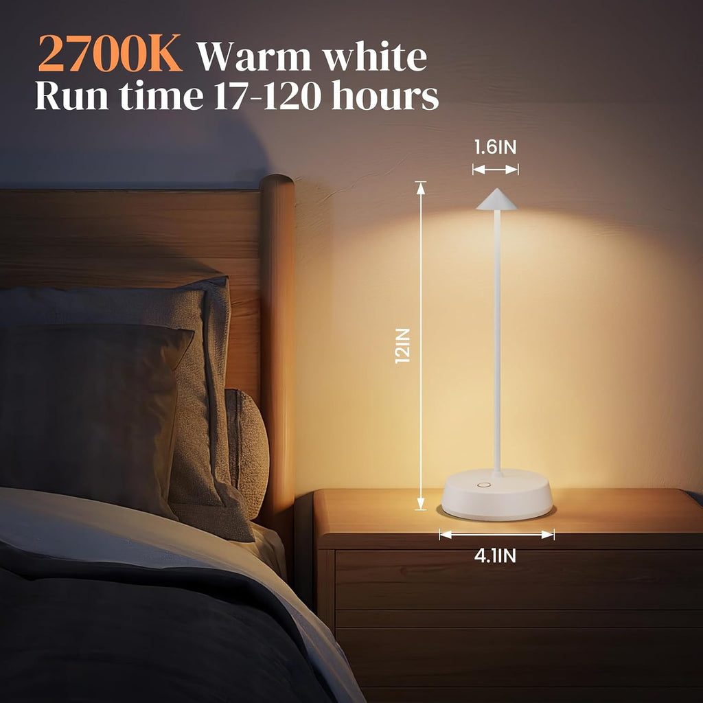 Cordless Table Lamp Rechargeable, Battery Operated 6000mAh Desk Lamp Touch Dimmable Lamp Outdoor Waterproof Portable Wireless Table…