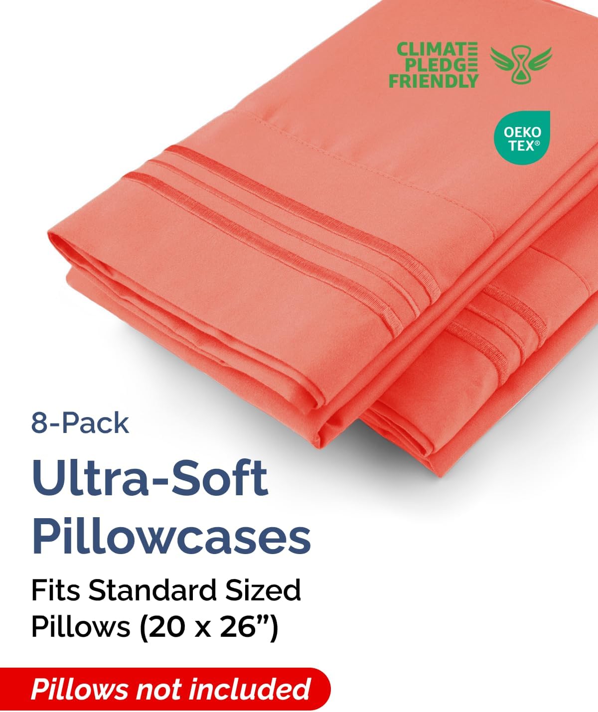 Standard Pillow Cases Set of 8 - Ultra Soft Hotel Quality Pillowcase Covers - Comfy, Cozy & Wrinkle Free - Shrink, Stain & Fade Resistant…