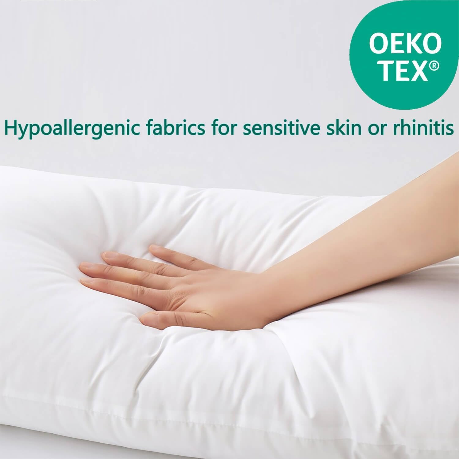 Flat Ultra Thin Bed Pillows Standard/Queen Size Pillow Set of 2 Extra Soft Down Alternative for Stomach Back Sleeping White