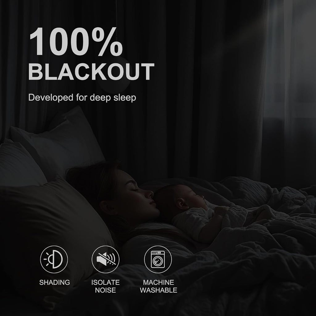 NICETOWN Grey Blackout Curtains for Bedroom 63 Inch Long - Grommet Thermal Insulated Plylux Curtains Light Block Room Darkening Window…